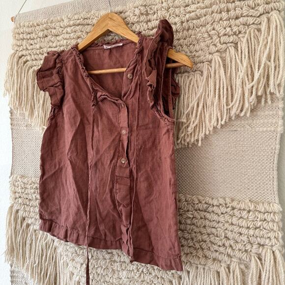 Sita Murt Ruffle Sleeve Button Top - Picture 2 of 6